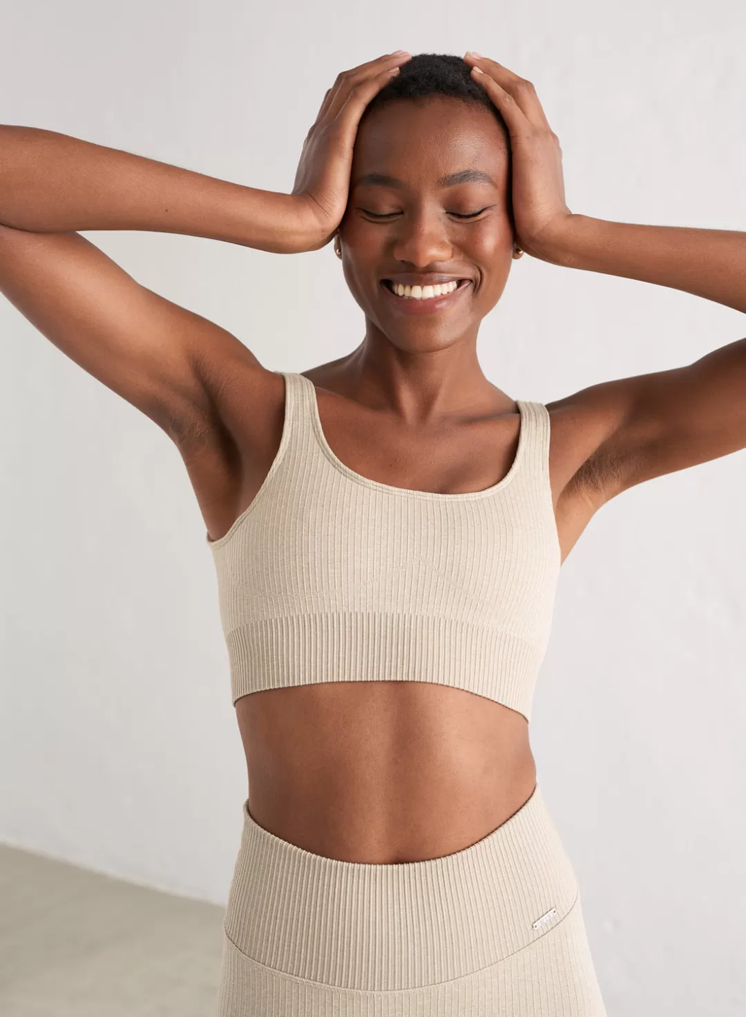 AIM’N Ribbed Seamless Bra Beige Cheap