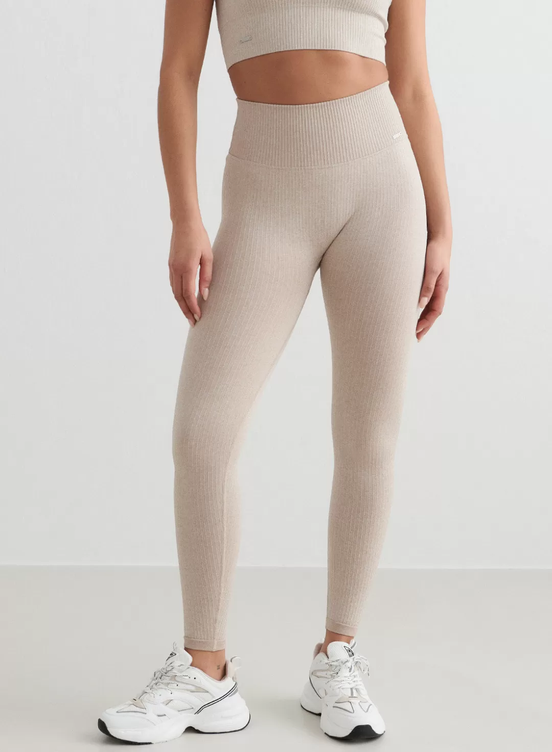 AIM’N Ribbed Seamless Tights Beige Fashion