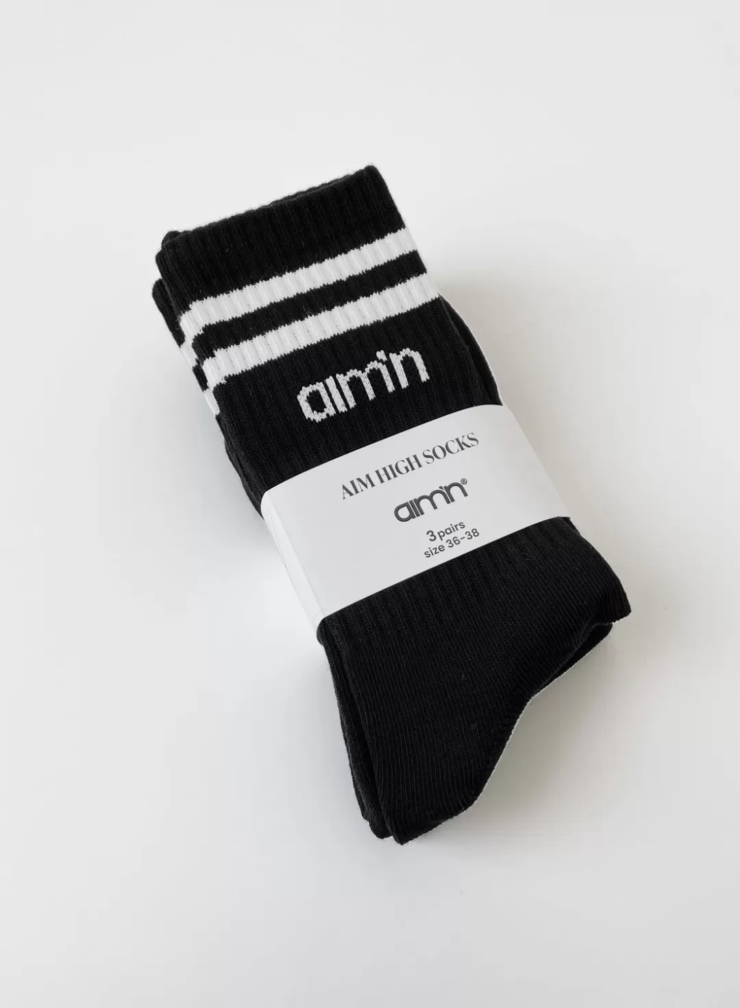 AIM’N Aim High Socks 3-pack Black Fashion