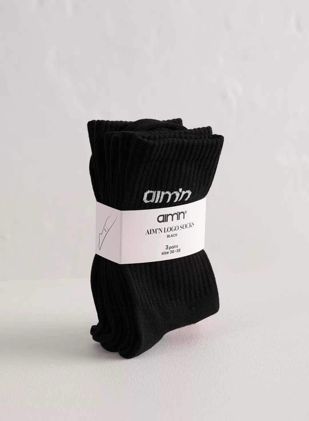 AIM’N Aim'n Logo Socks 3-pack Black Flash Sale