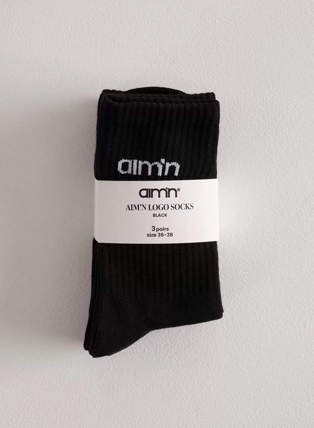 AIM’N Aim'n Logo Socks 3-pack Black Flash Sale