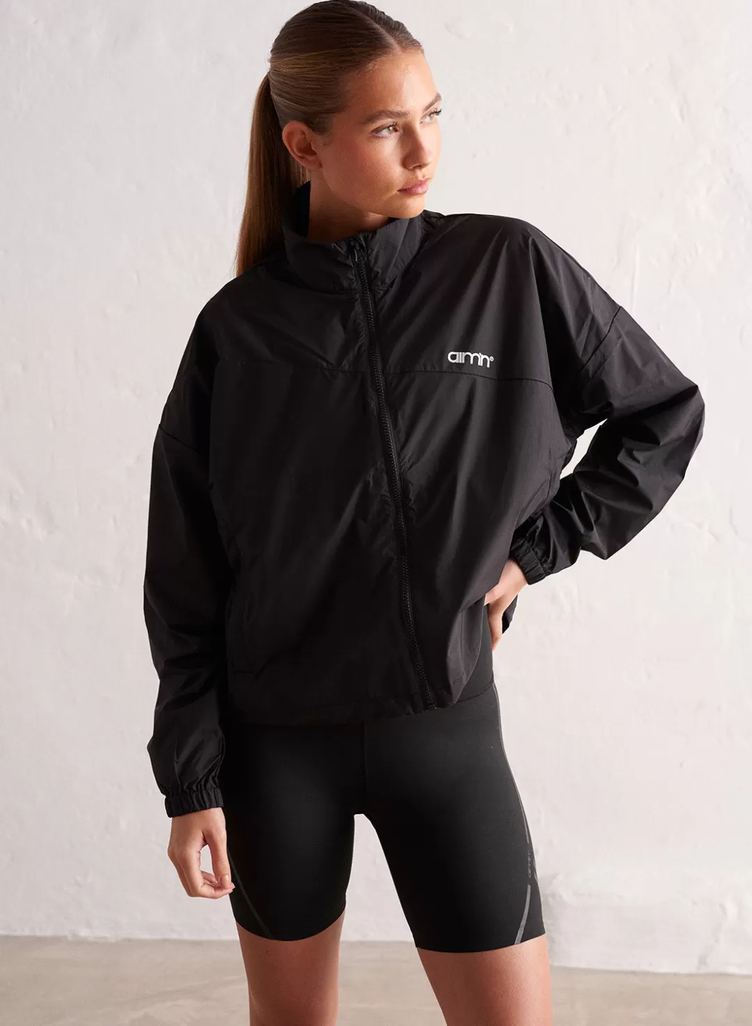 AIM’N Balance Windbreaker Jacket Black Fashion