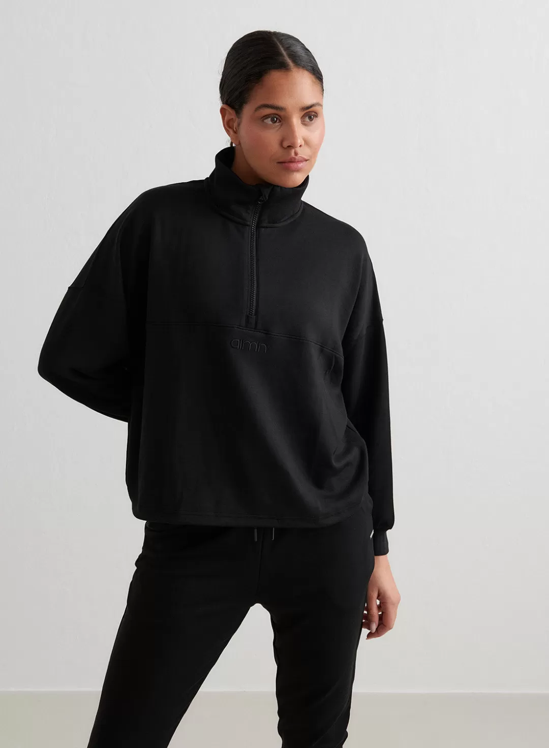 AIM’N Comfy Half Zip Black New