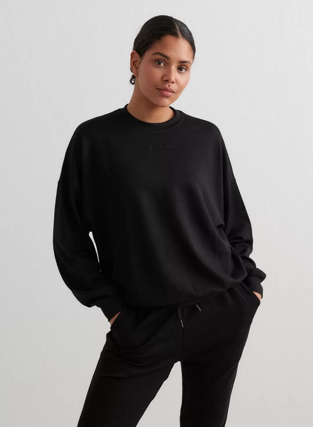 AIM’N Comfy Sweatshirt Black Cheap