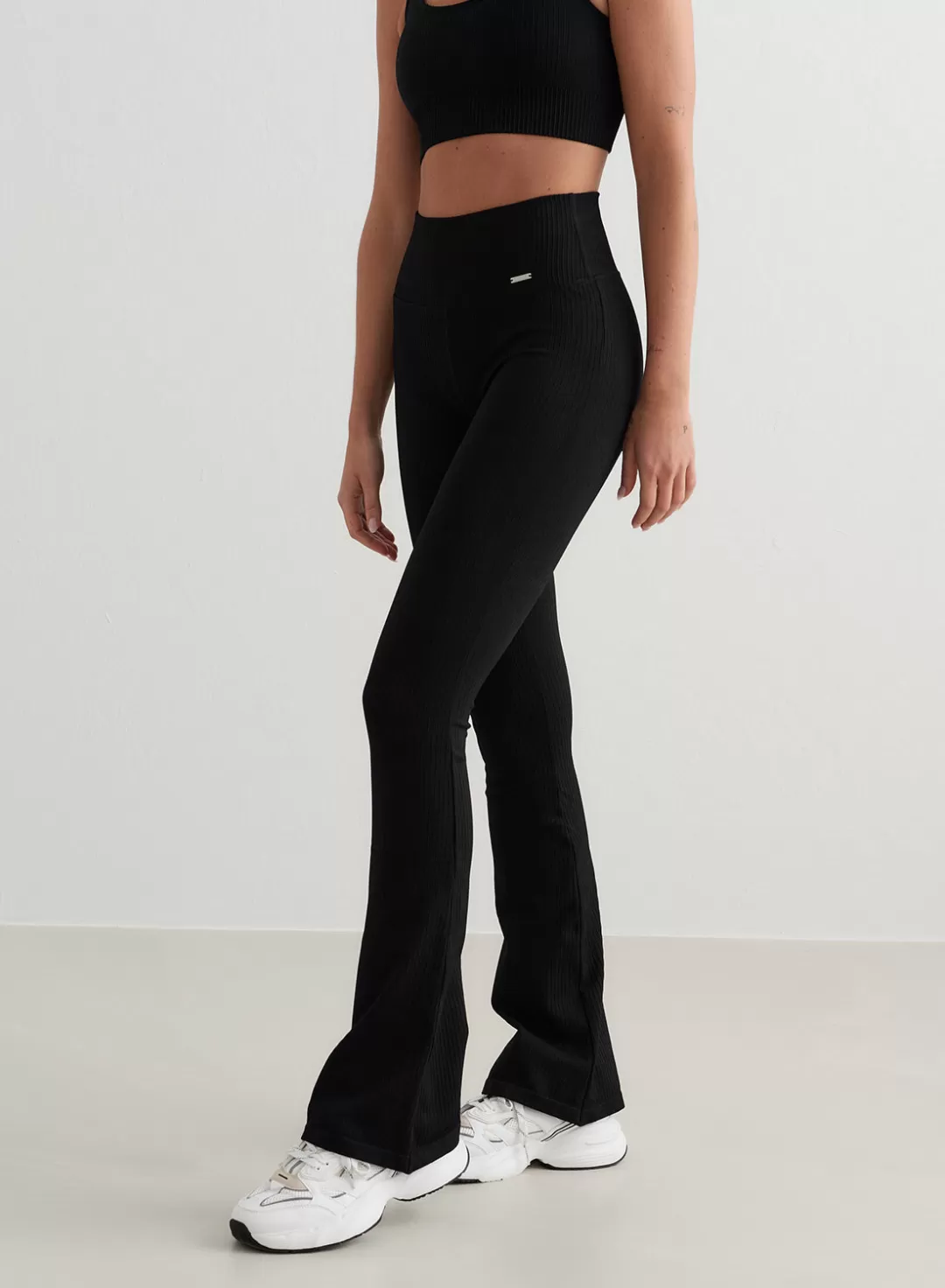 AIM’N Ribbed Seamless Flare Tights Black Best