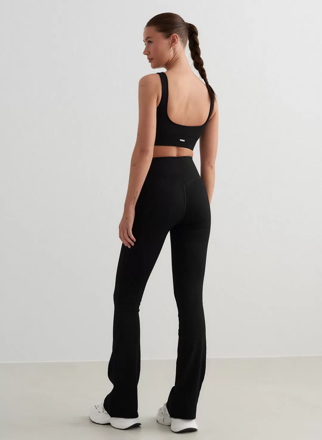 AIM’N Ribbed Seamless Flare Tights Black Best