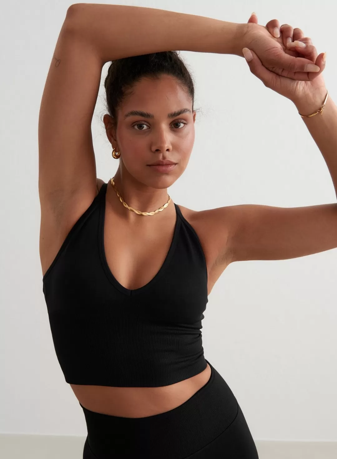 AIM’N Shape Seamless Cross Back Bralette Black Clearance