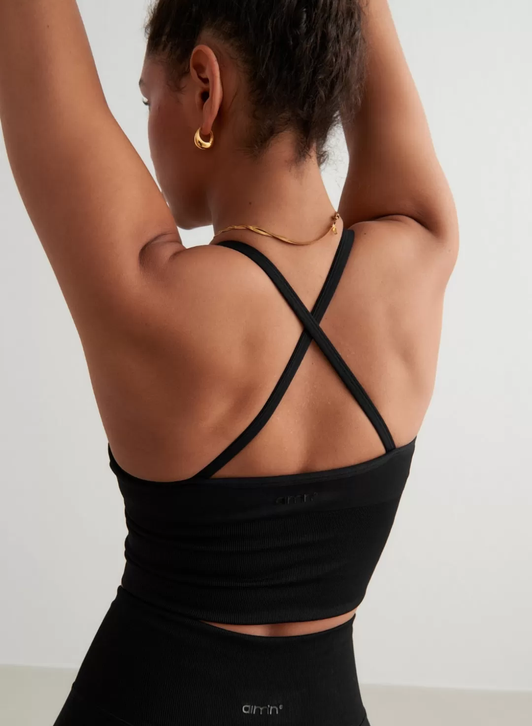 AIM’N Shape Seamless Cross Back Bralette Black Clearance