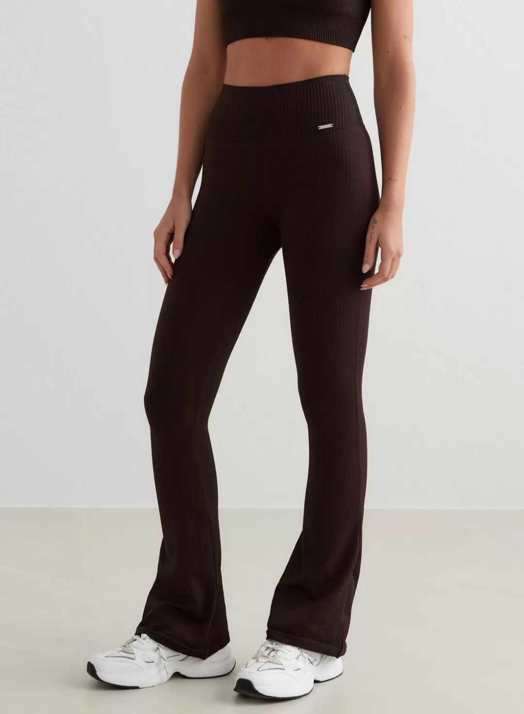 AIM’N Ribbed Seamless Flare Tights Cacao Sale