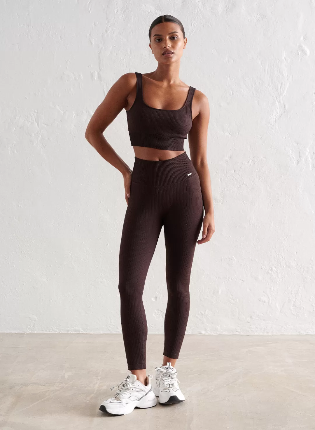 AIM’N Ribbed Seamless Petite Tights Cacao Flash Sale