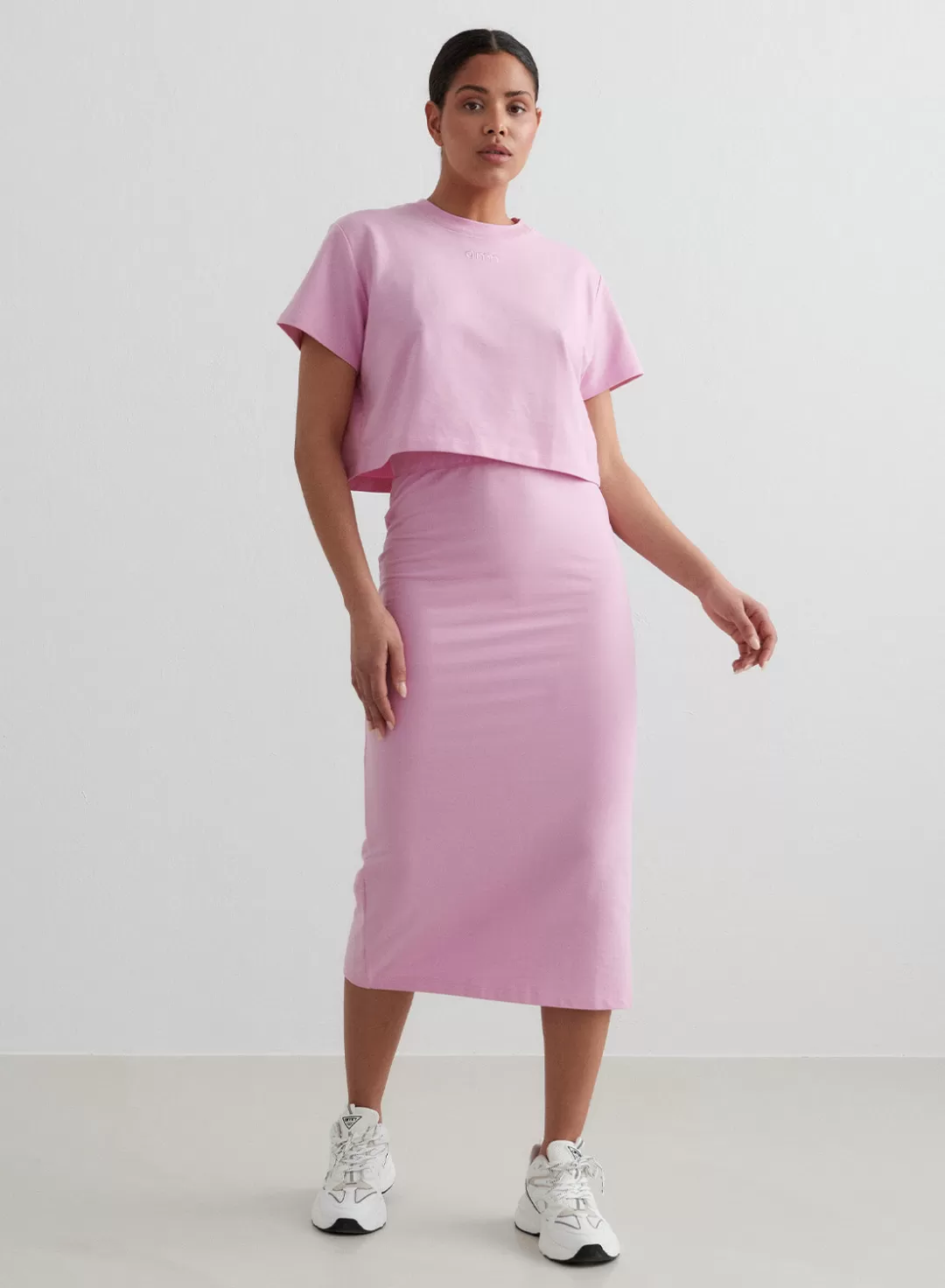 AIM’N French Terry Skirt Cotton candy Flash Sale