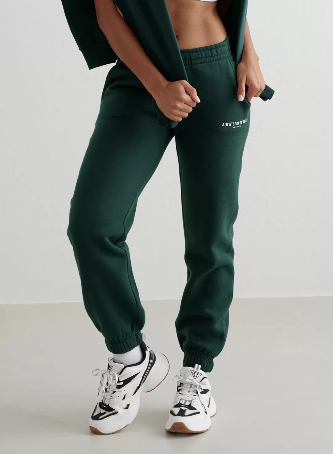 AIM’N Varsity Classic Sweatpants Deep emerald Cheap