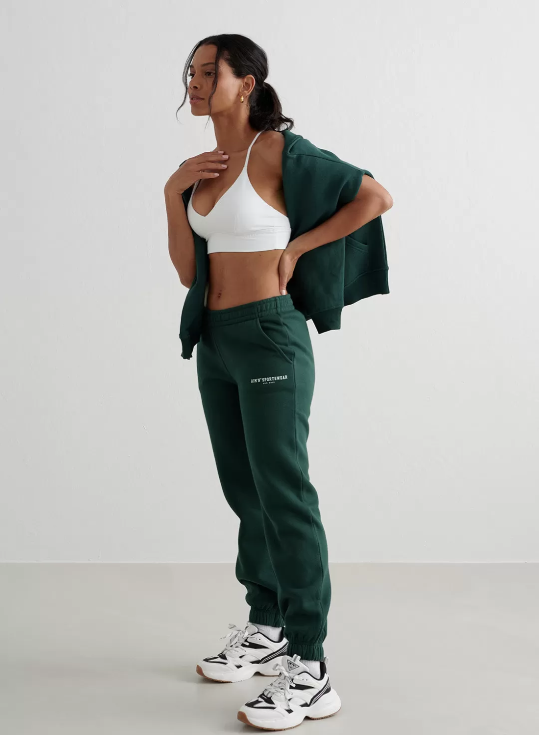 AIM’N Varsity Classic Sweatpants Deep emerald Cheap