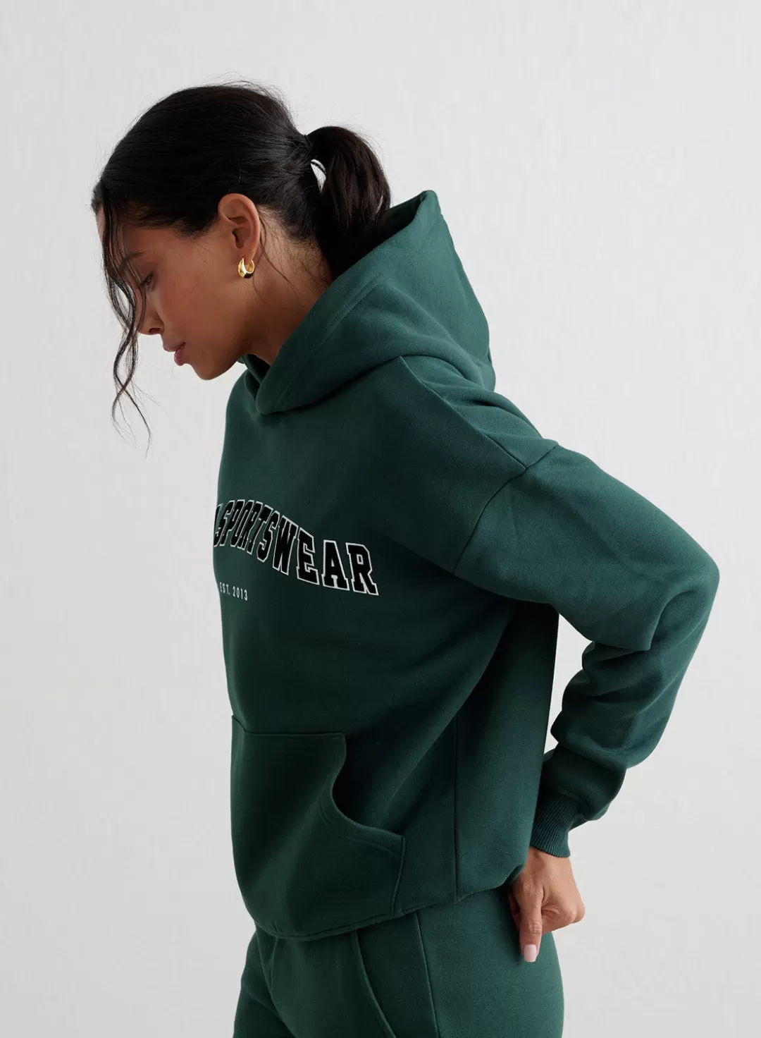 AIM’N Varsity Sweat Hood Deep emerald Flash Sale