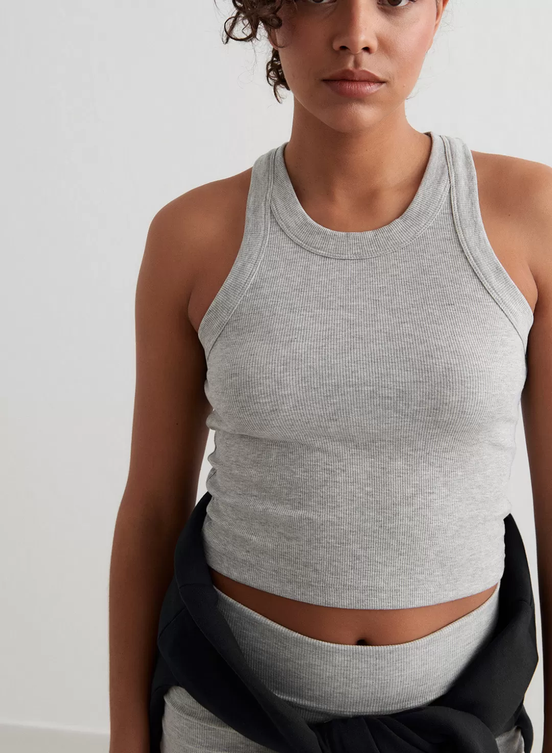 AIM’N Ease Ribbed Tank Top Grey melange Clearance