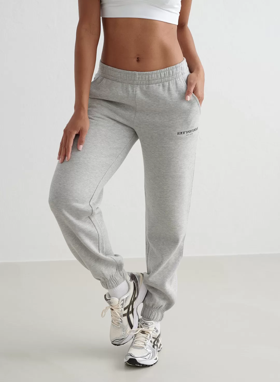 AIM’N Varsity Classic Sweatpants Grey melange Sale