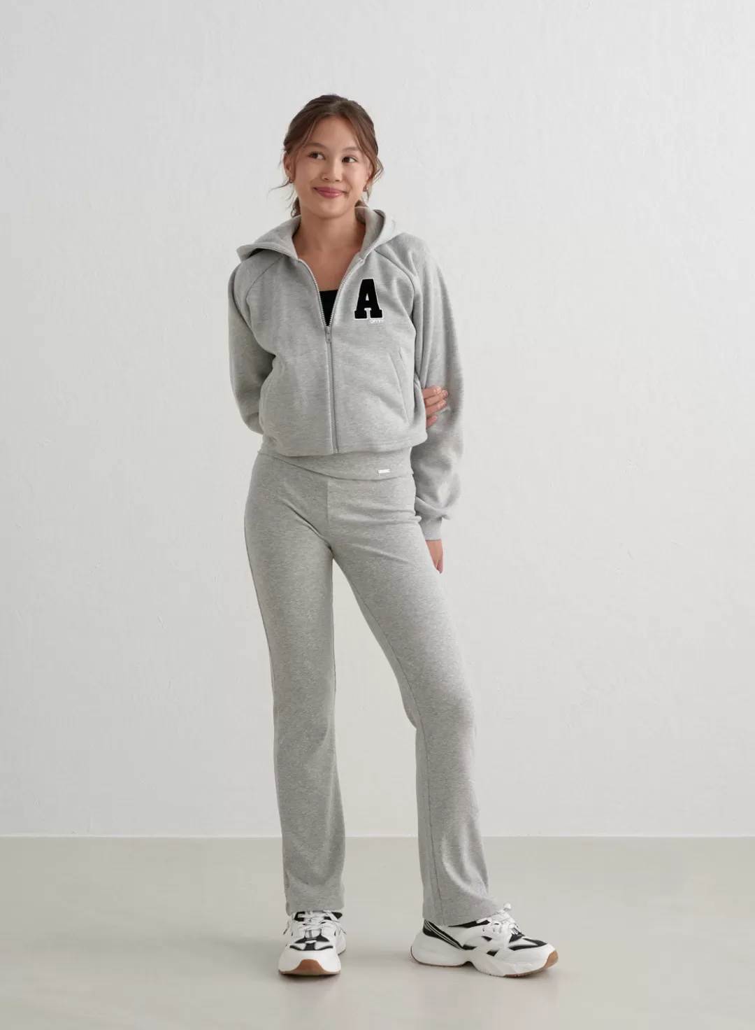 AIM’N Young Ease Ribbed Pants Grey melange Fashion