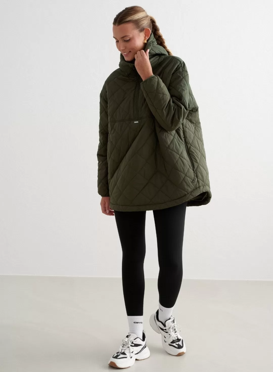 AIM’N Oversized Quilted Anorak Khaki Shop