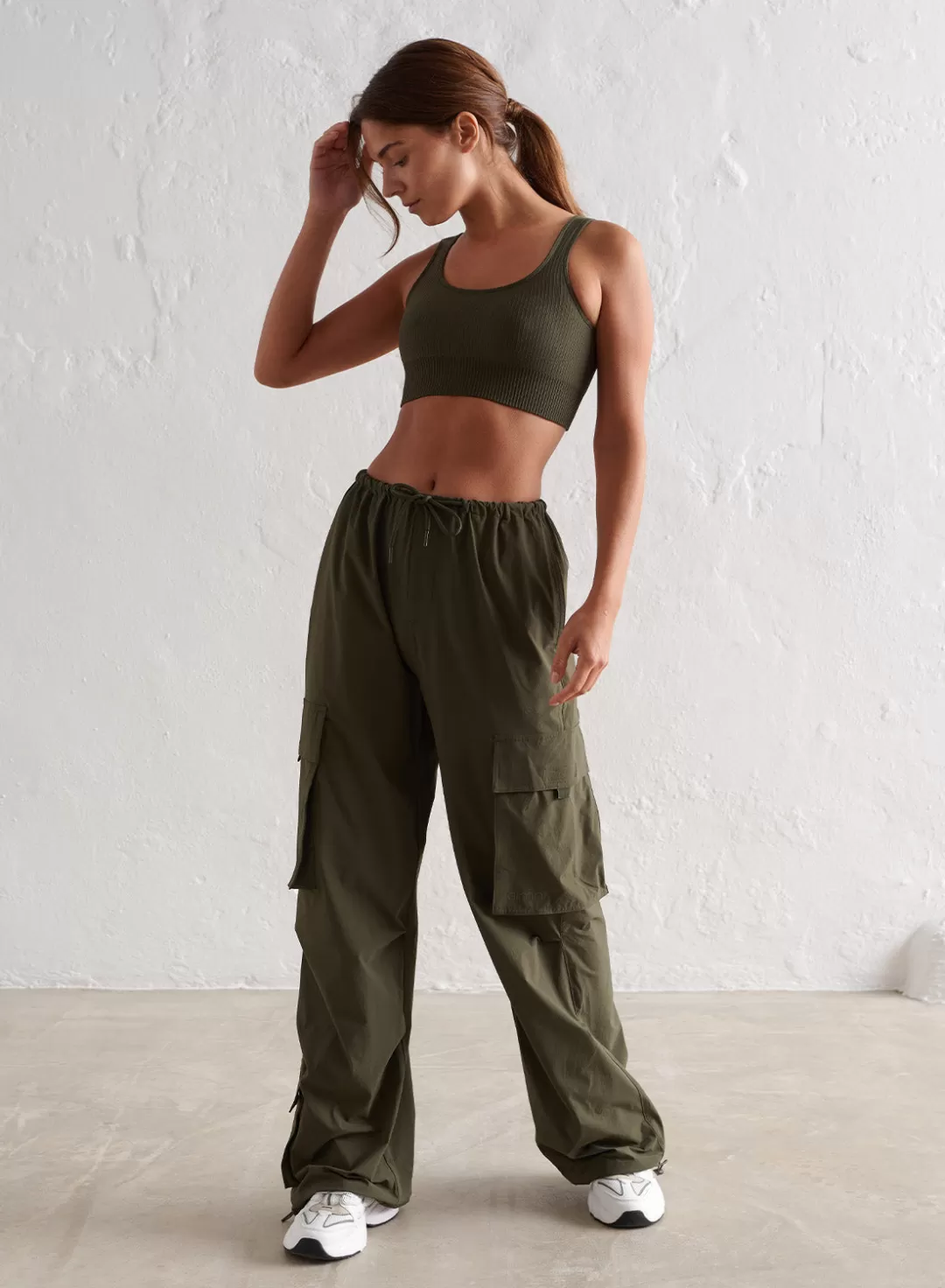 AIM’N Windbreaker Parachute Pants Khaki Clearance