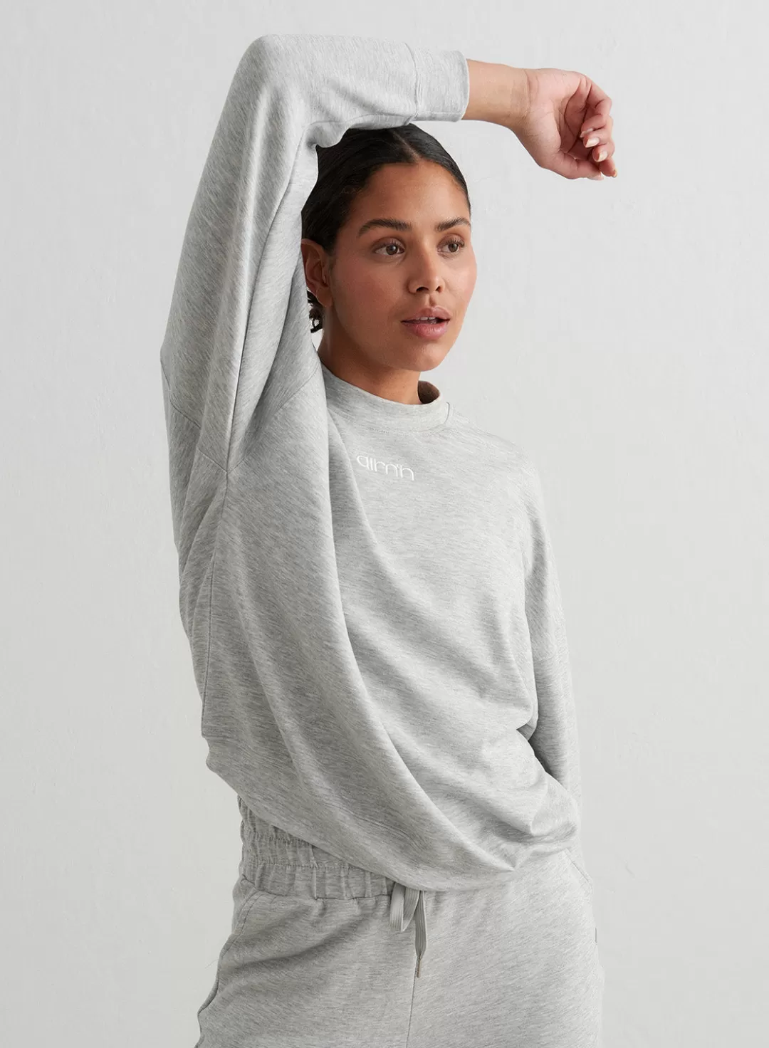 AIM’N Melange Comfy Sweatshirt Light Grey Fashion