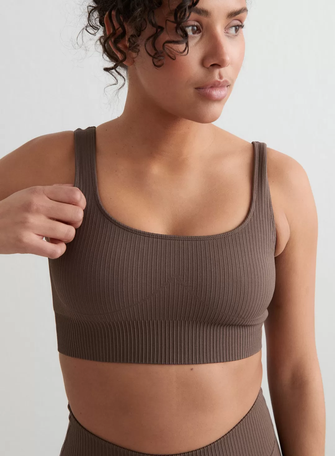 AIM’N Ribbed Seamless Tank Bra Macchiato Sale