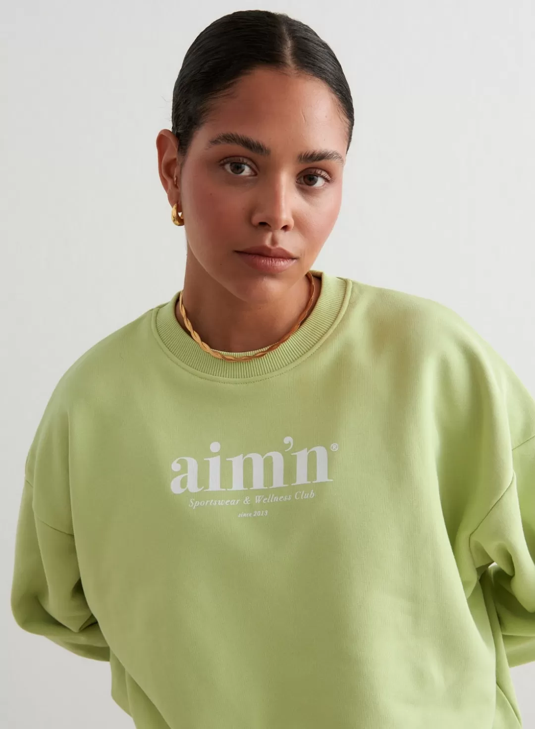 AIM’N Club Terry Sweatshirt Matcha Fashion