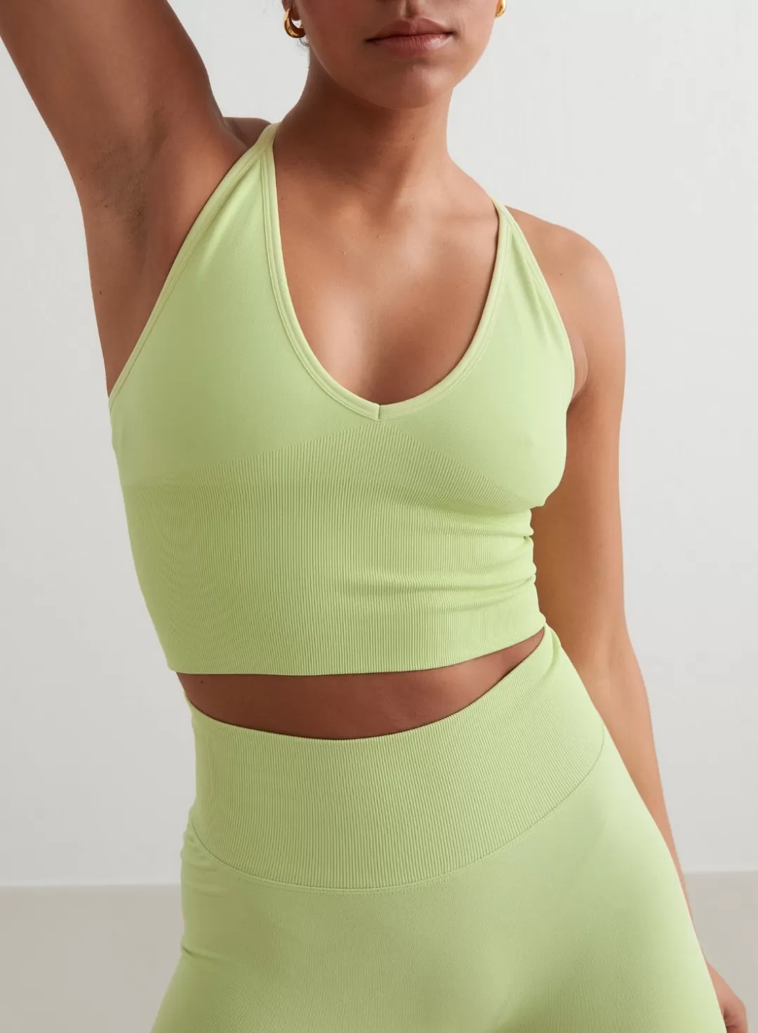 AIM’N Shape Seamless Cross Back Bralette Matcha Fashion