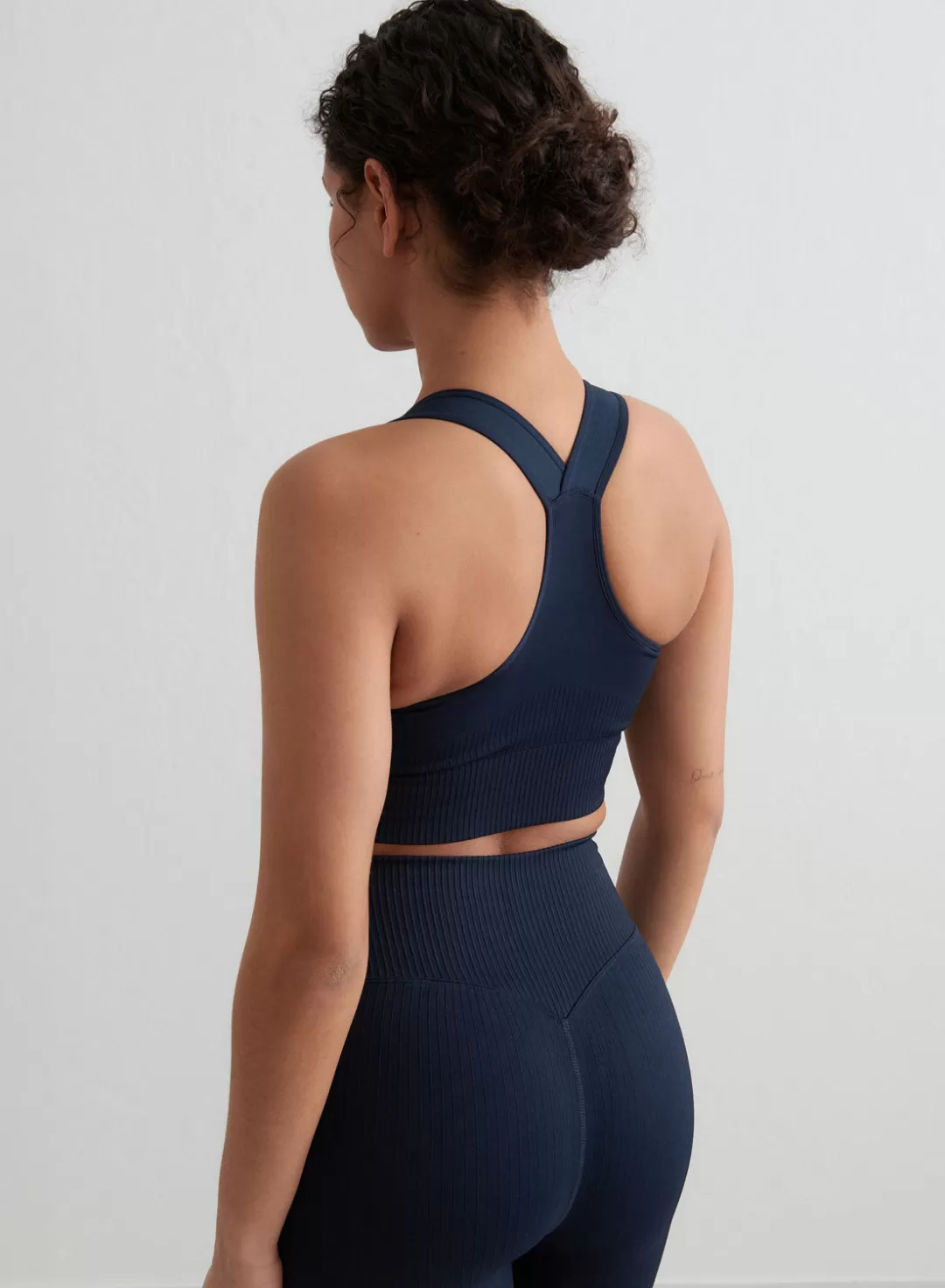 AIM’N High Support Ribbed Bra Navy Discount