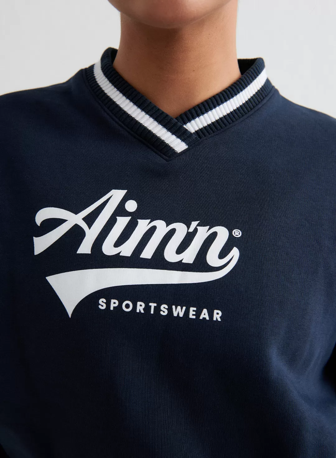 AIM’N Navy Pitch V-neck Sweatshirt New