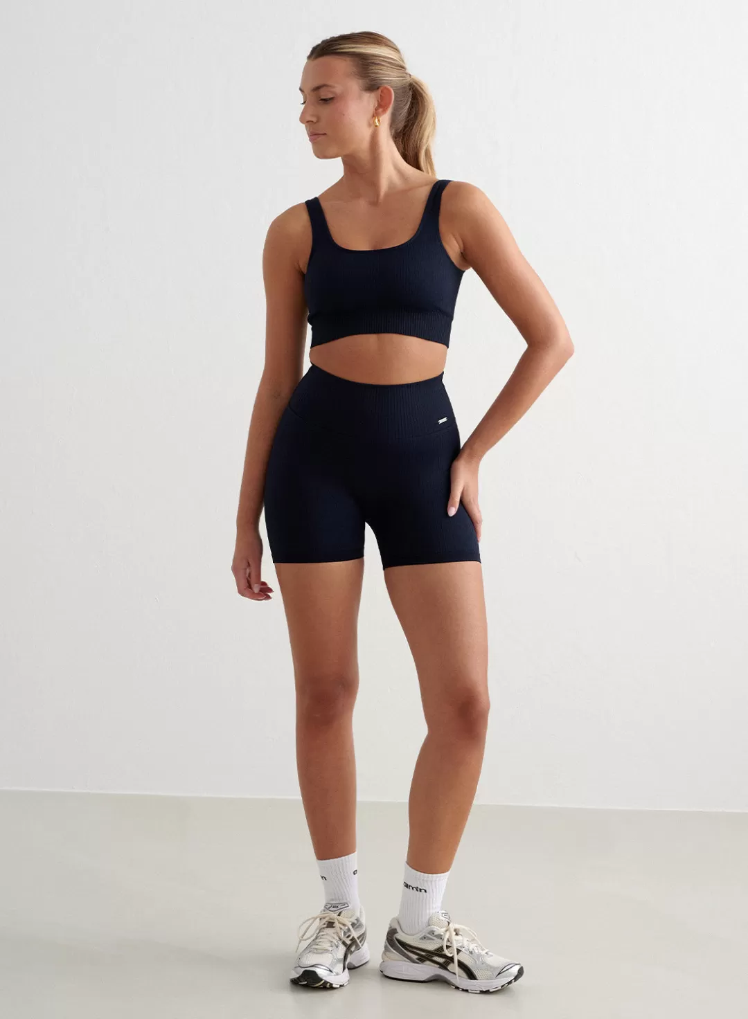 AIM’N Ribbed Midi Biker Shorts Navy Clearance