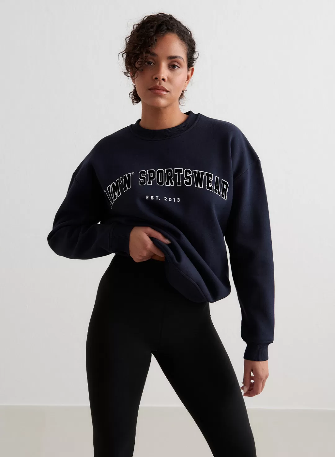 AIM’N Navy Varsity Sweatshirt Hot