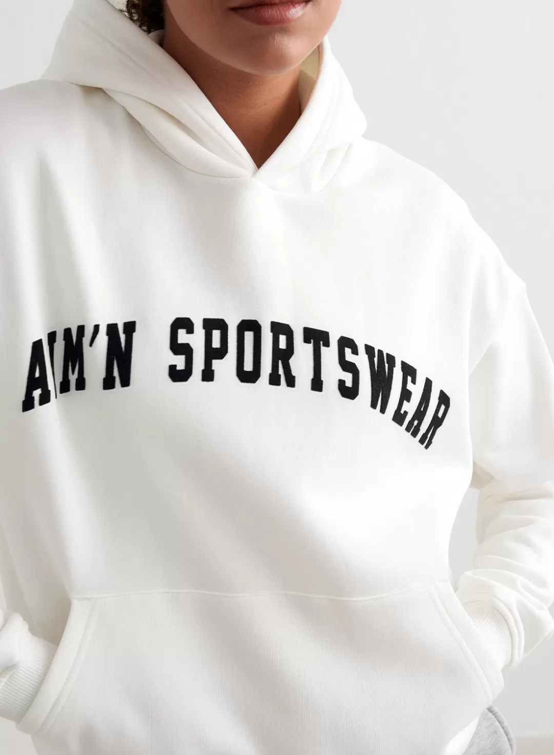 AIM’N Off-White Varsity Sweat Hood Off white Online