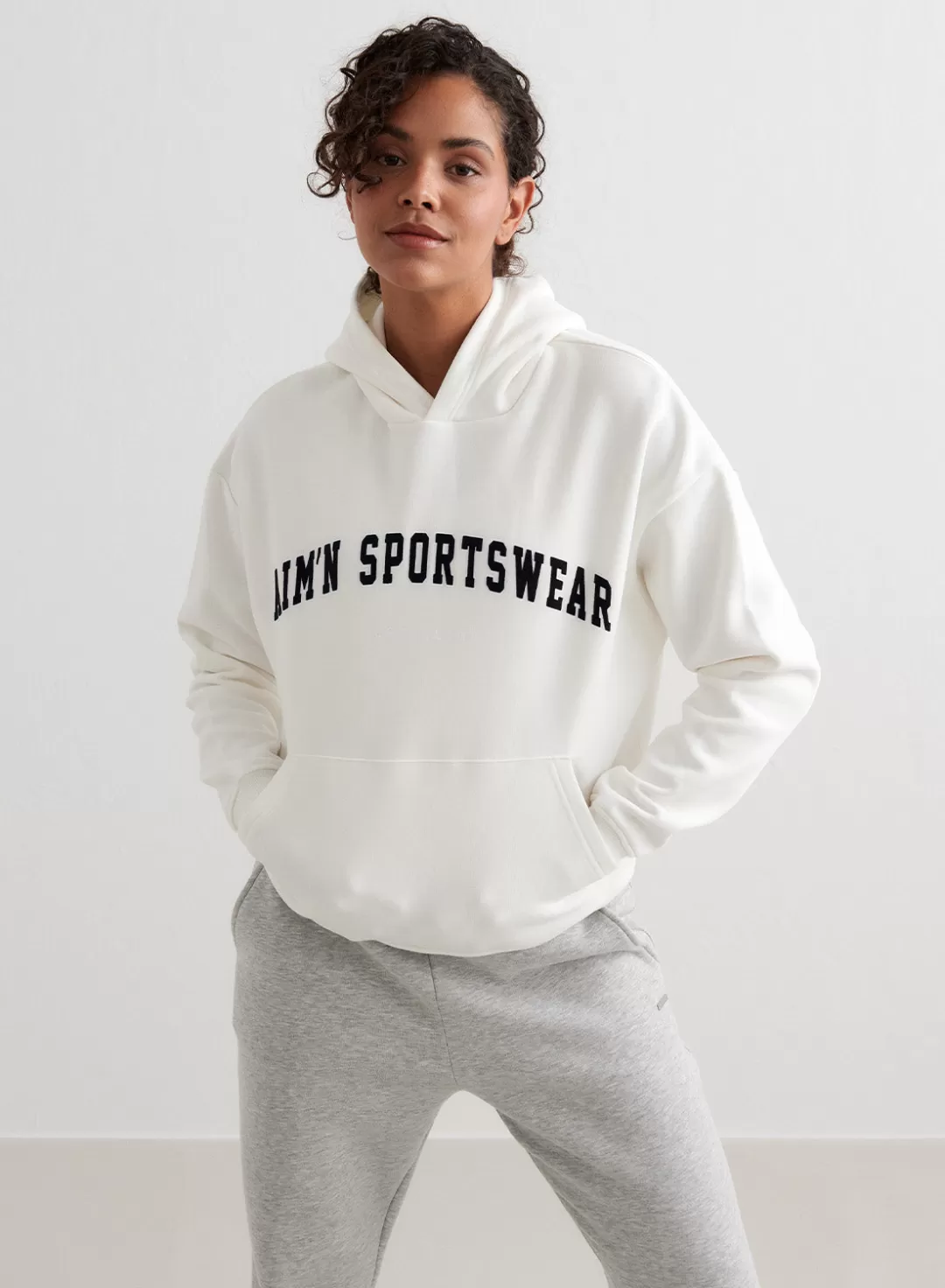 AIM’N Off-White Varsity Sweat Hood Off white Online