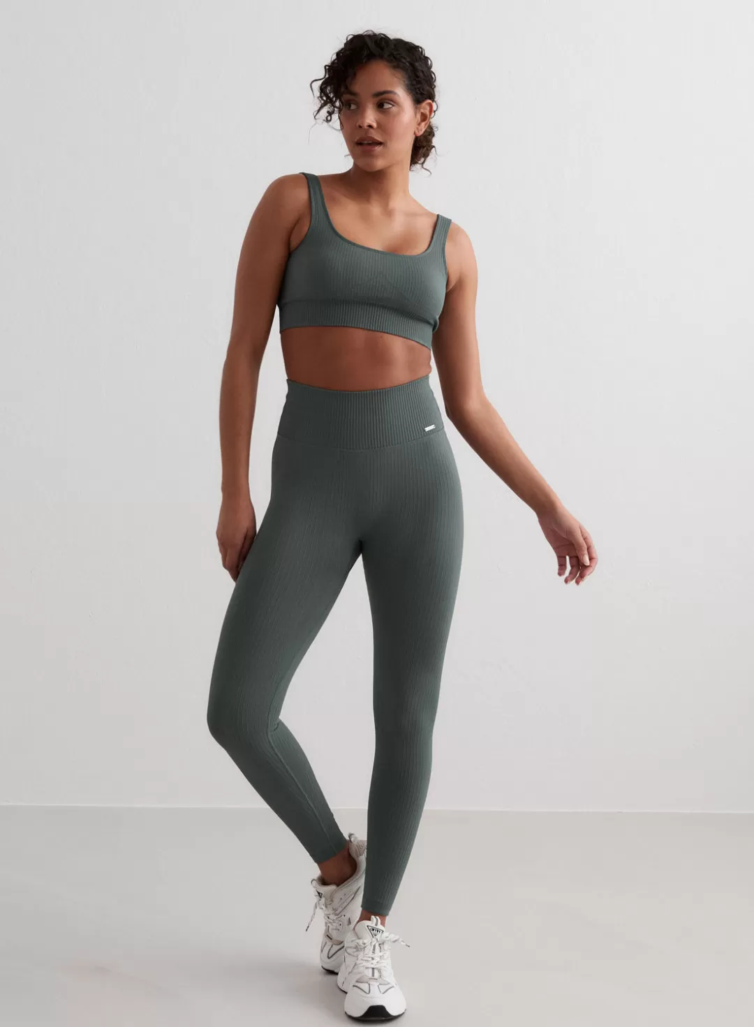 AIM’N Ribbed Seamless Tights Sage Best Sale