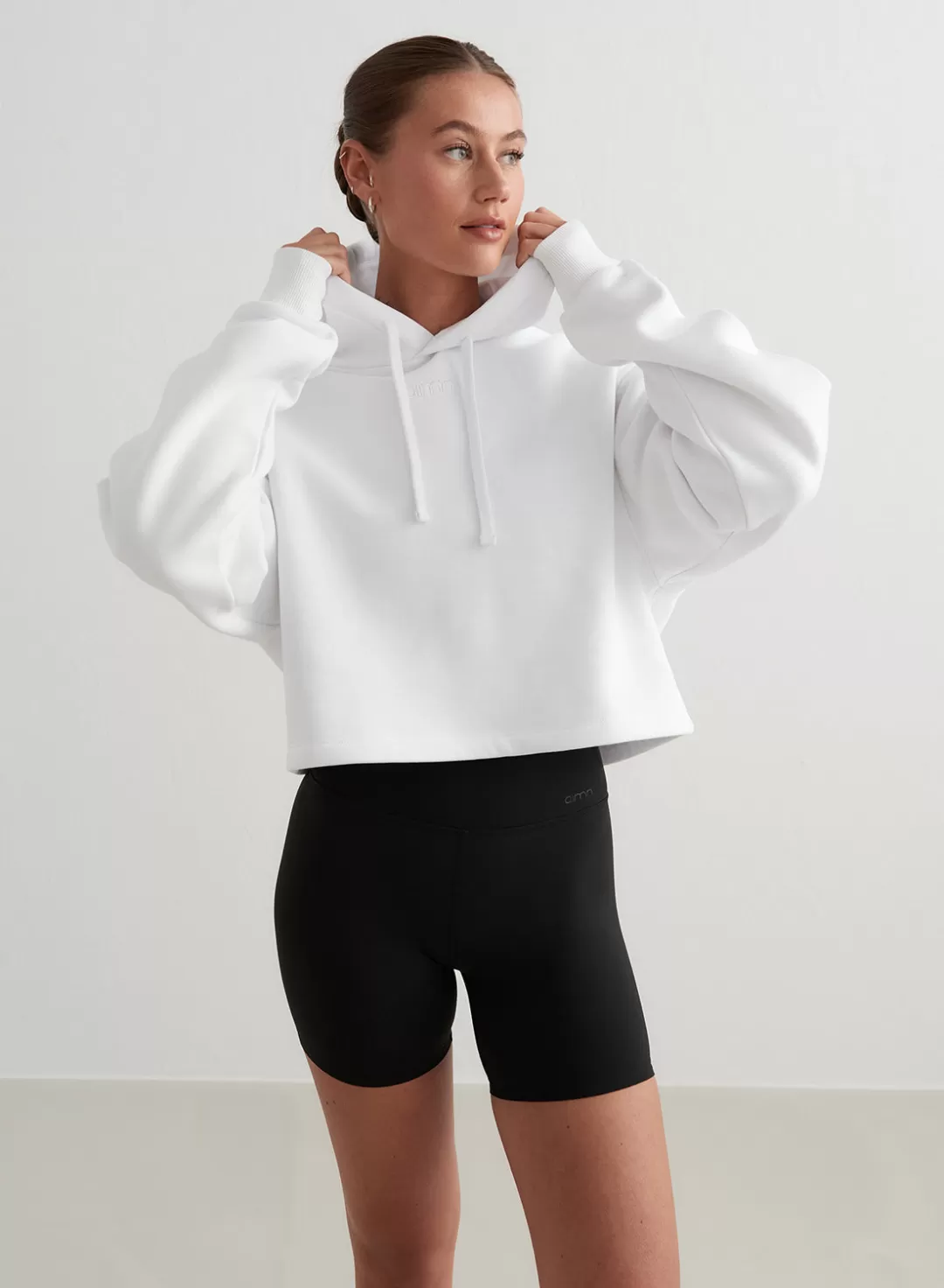 AIM’N White Cropped Hoodie Outlet