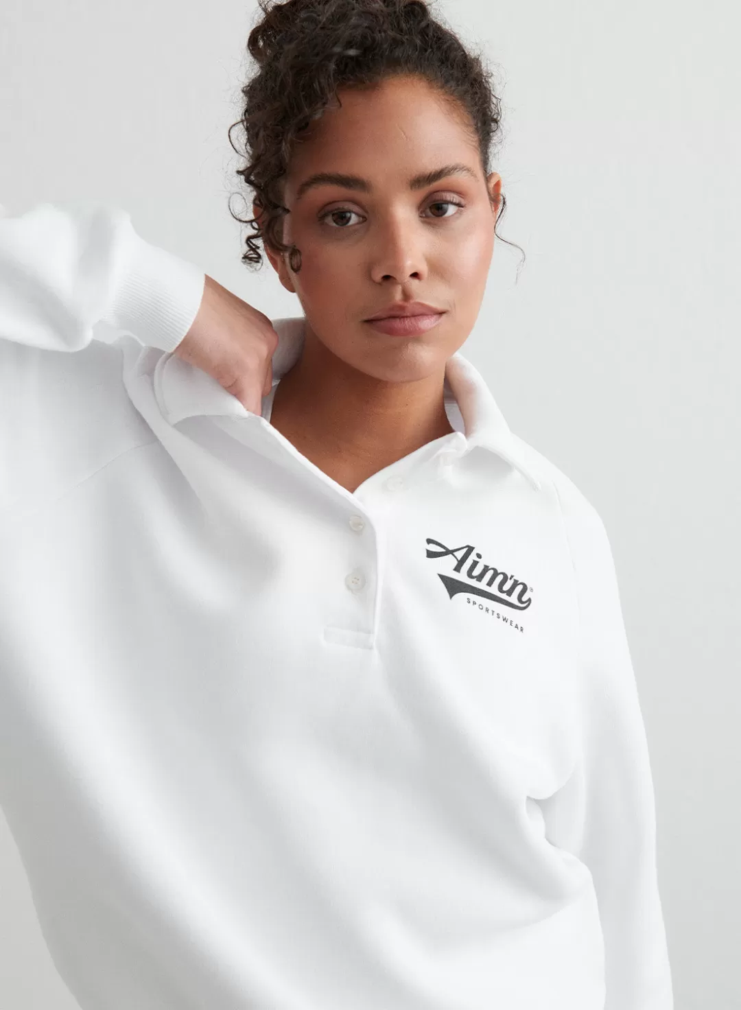 AIM’N Pitch Polo Sweatshirt White New