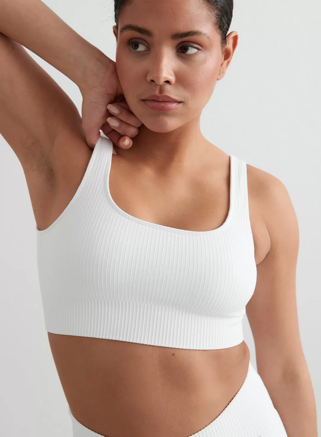 AIM’N Ribbed Seamless Bra White Outlet