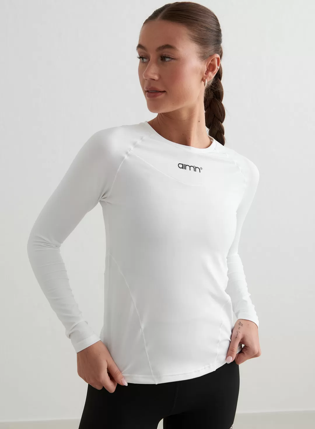 AIM’N Soft Basic Long Sleeve White Sale