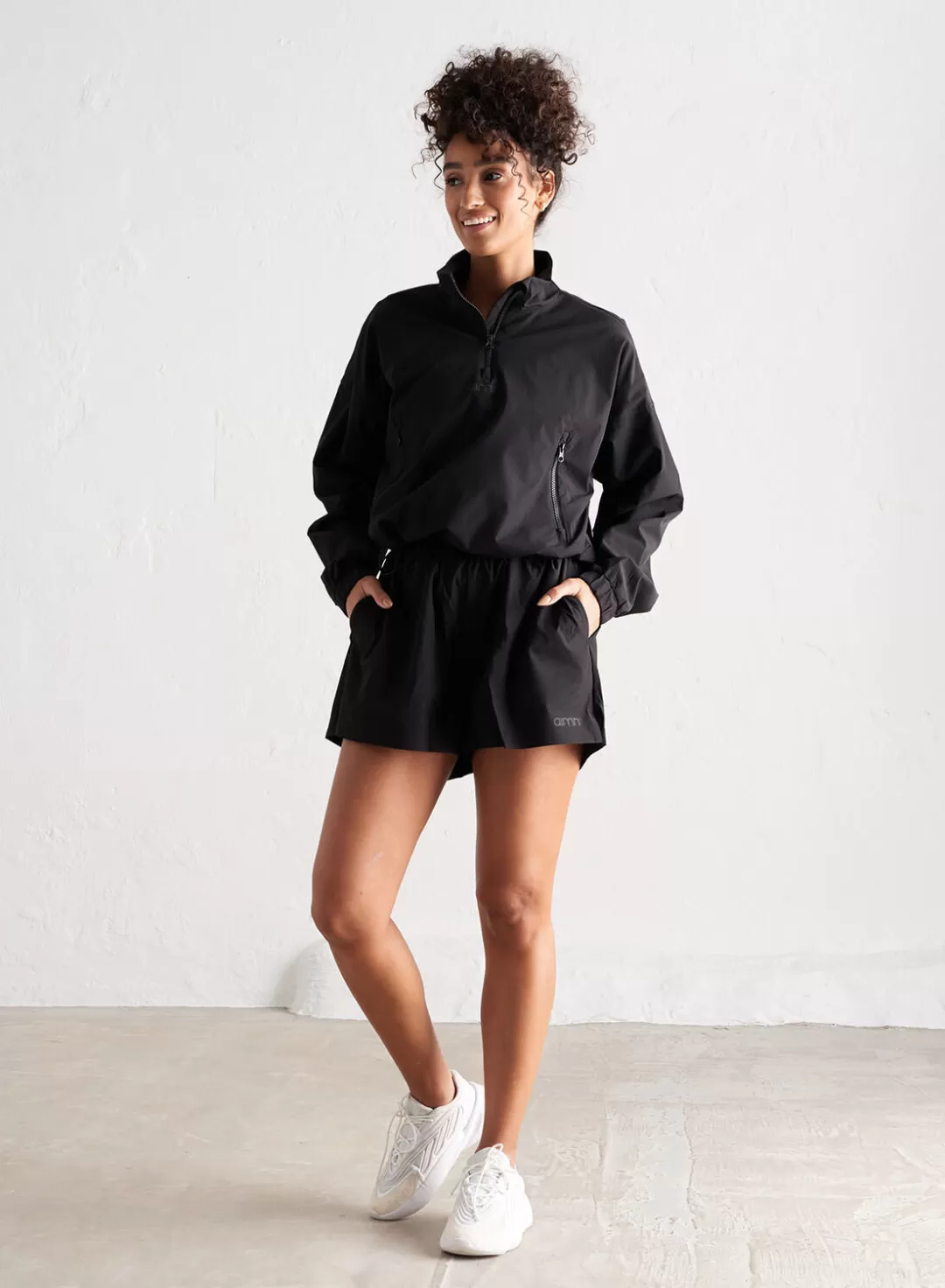 AIM’N Windbreaker Shorts Black Hot